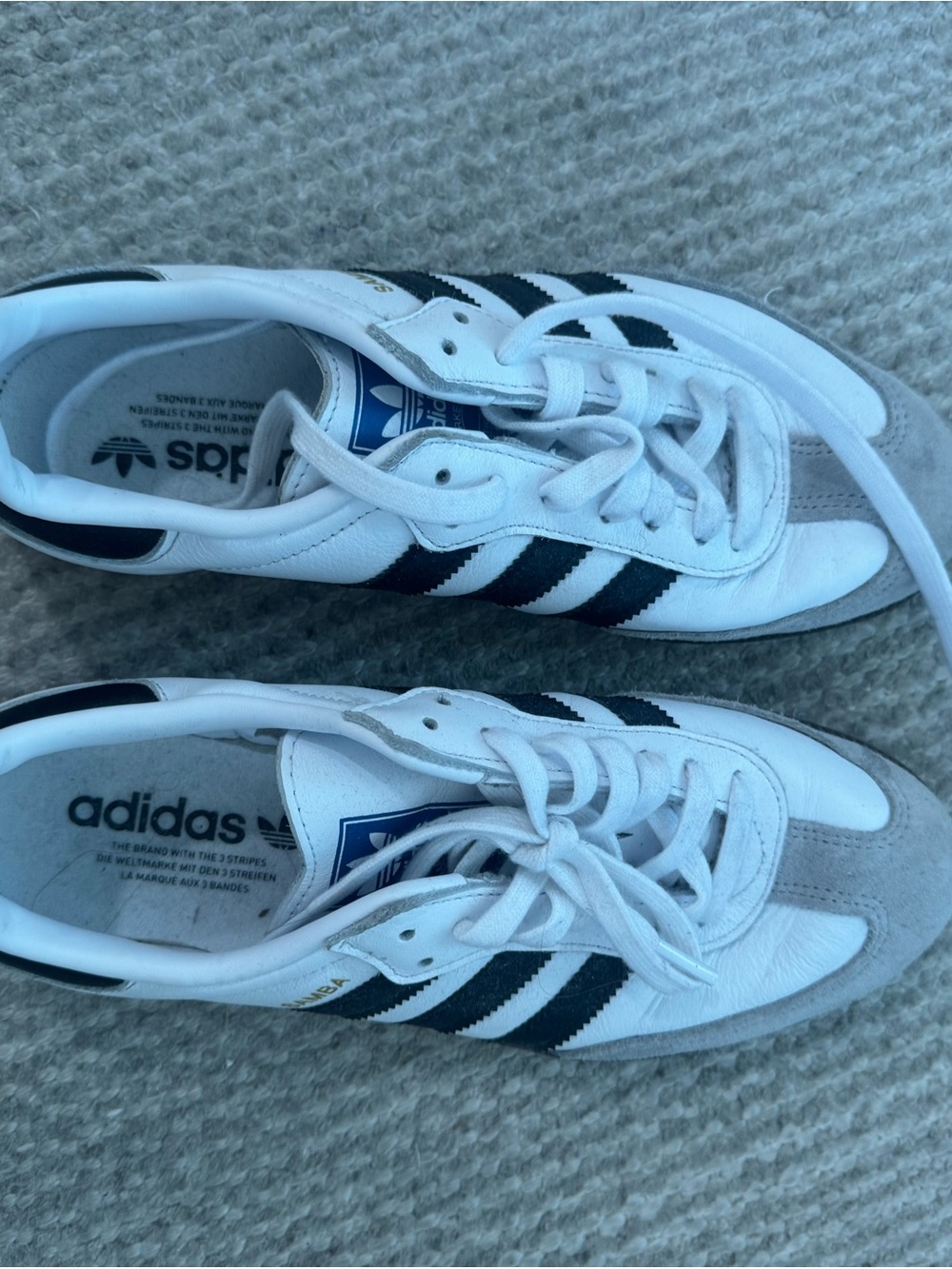 adidas  White & Black Samba Classic Sneakers